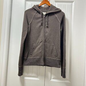 Abercrombie & Fitch graphic zippered hoodie brown